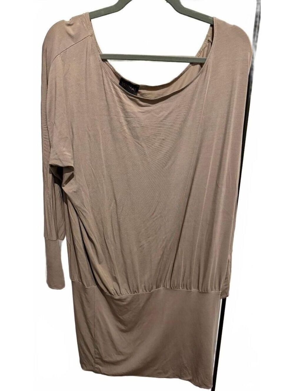 Niihai Taupe Draped Mini Dress